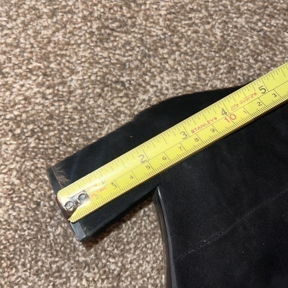 Prada Black Suede Leather Block Heel Rounded Toe‎ Boots Booties Size 9 - Picture 9 of 10